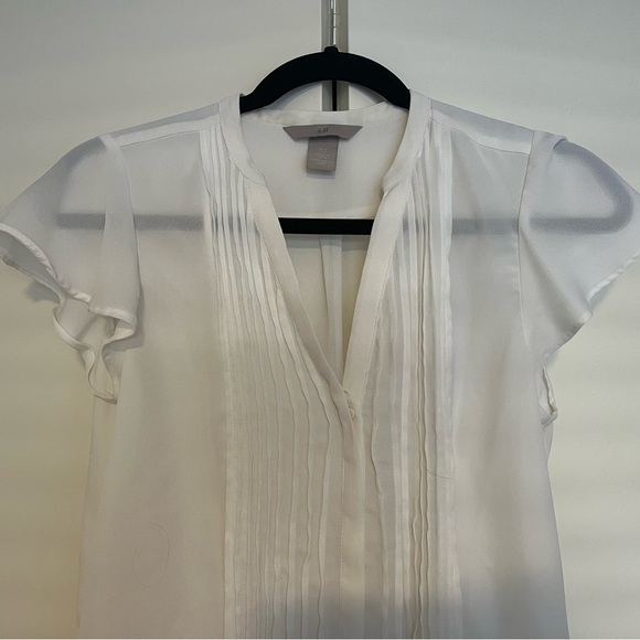 Flutter Sleeve Ruffle Blouse White - Picture 3 of 3